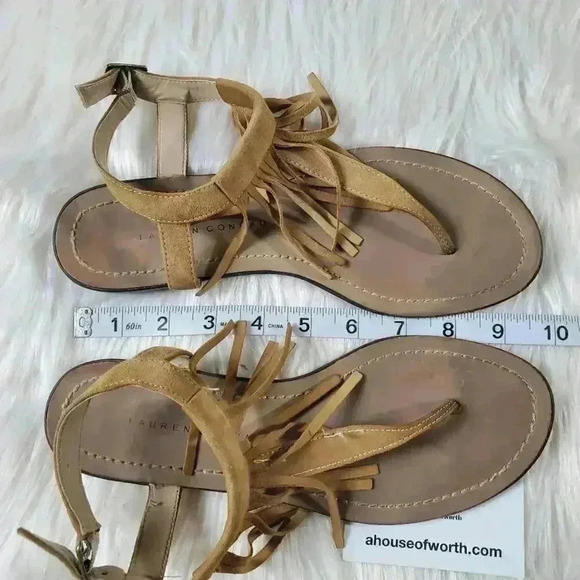 LC Lauren Conrad Boho Fringed Tassel Sandals - 7 - Picture 8 of 8